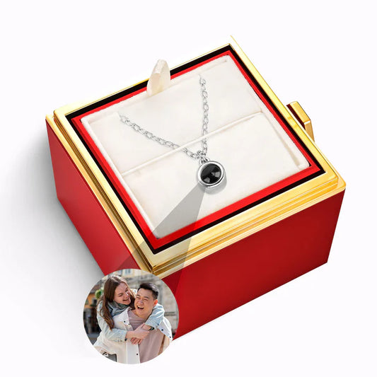 Evig Ros Ask – Memory Halsband med Personlig Foto
