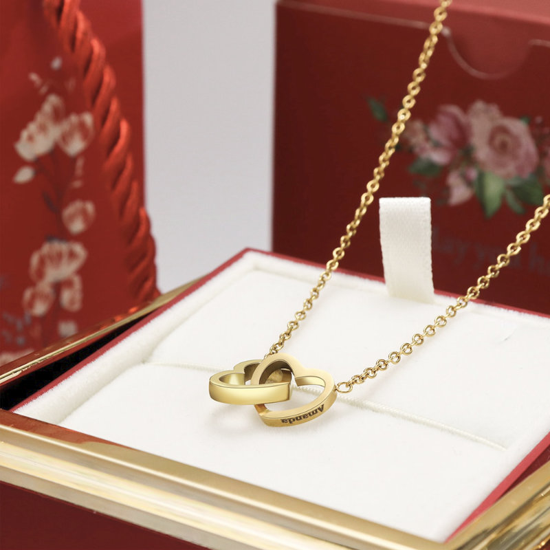 Evig Ros Ask – Halsband med Graverade Hjärtan