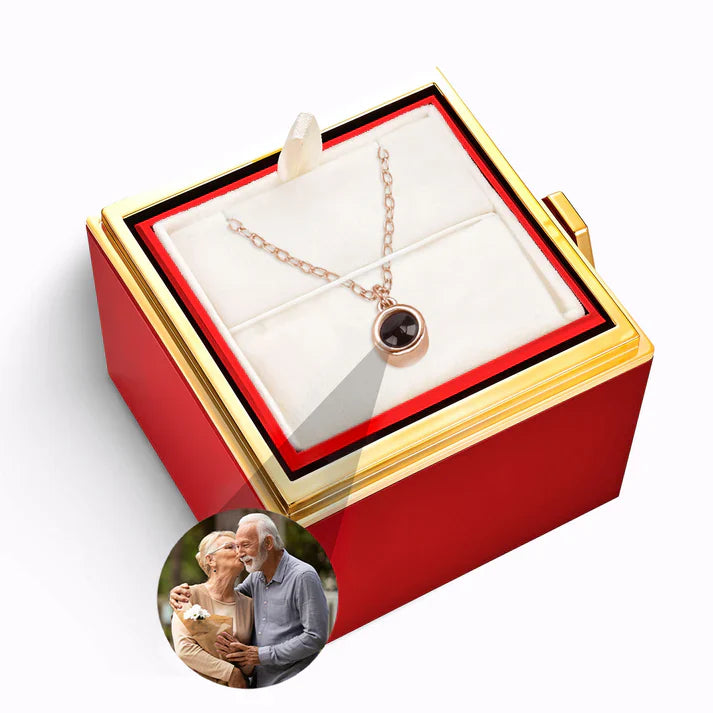 Evig Ros Ask – Memory Halsband med Personlig Foto