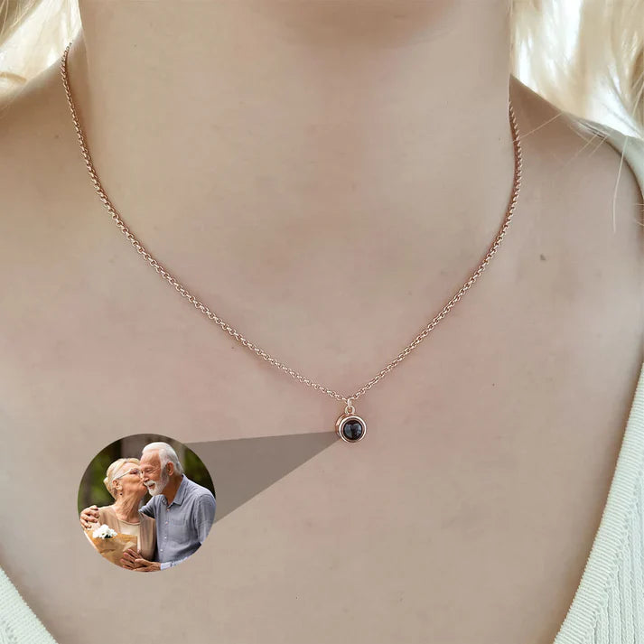 Evig Ros Ask – Memory Halsband med Personlig Foto