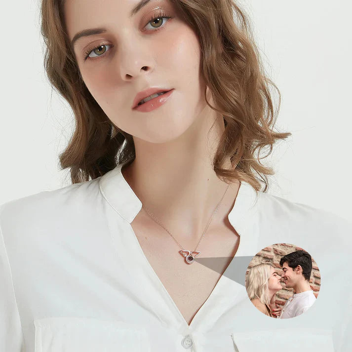 Evig Ros Ask – Ängelhalsband med Personlig Foto