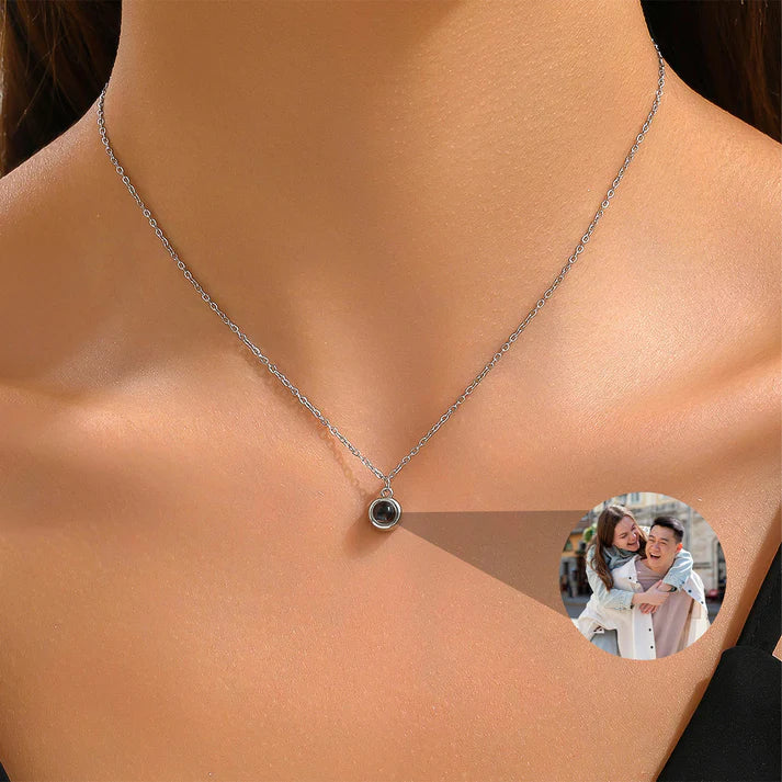 Evig Ros Ask – Memory Halsband med Personlig Foto
