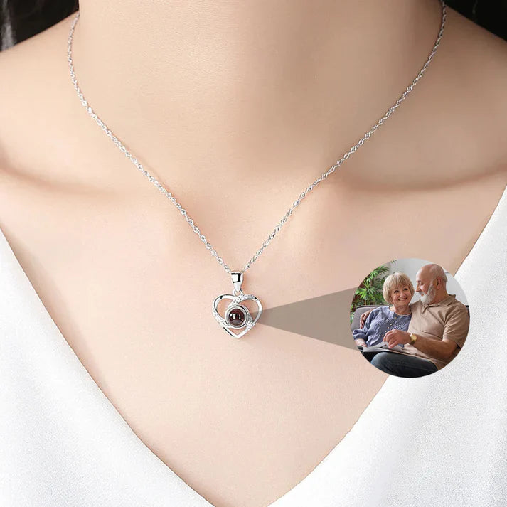 Evig Ros Ask – Hjärtats Ljus Halsband med Personlig Foto